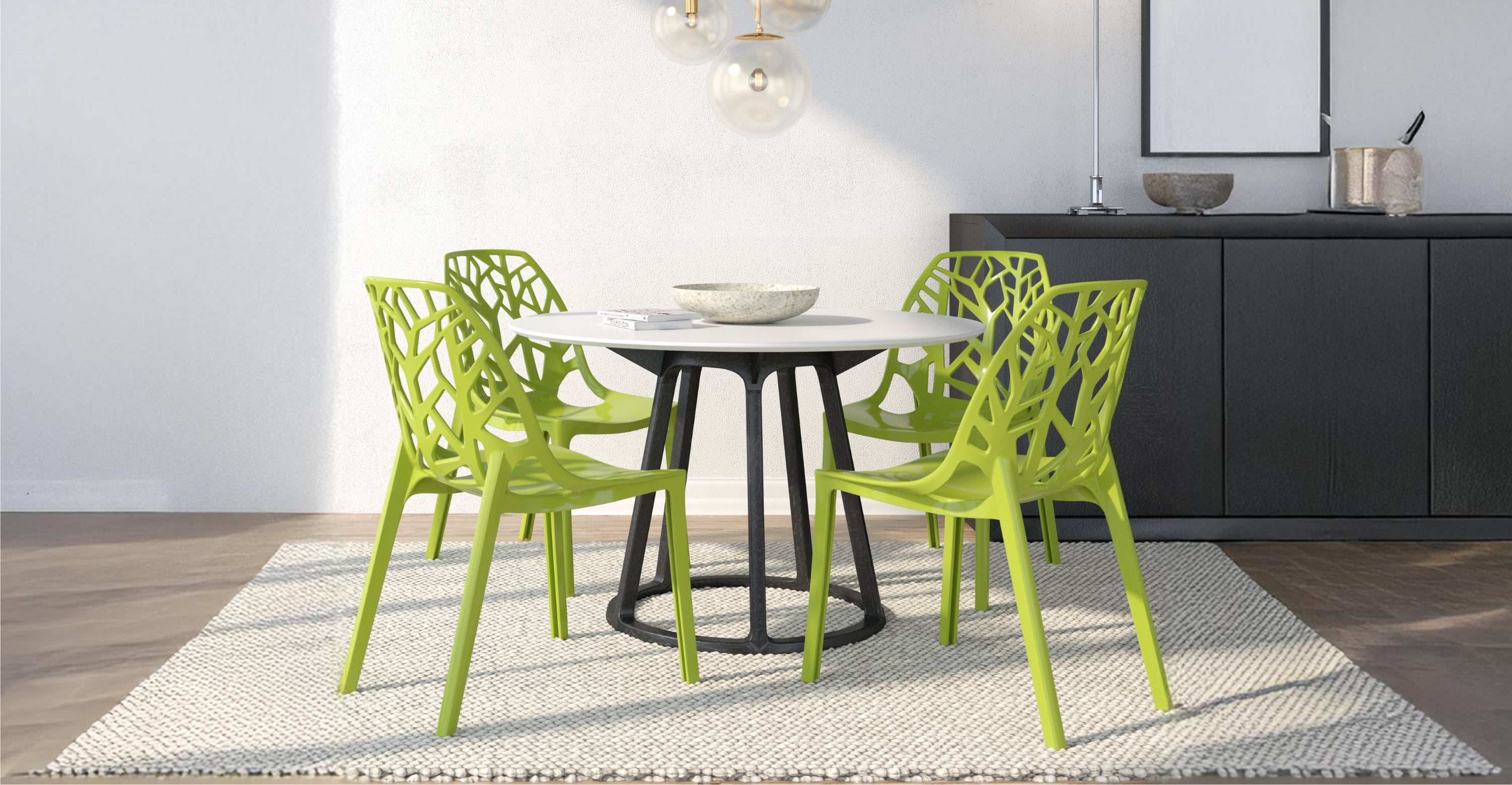 Cornelia Modern ABS Plastic Dining Side Chair Solid Green