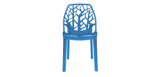 Cornelia Modern Dining Chair ABS Plastic Side Chair, Set of 4 Transparent Blue