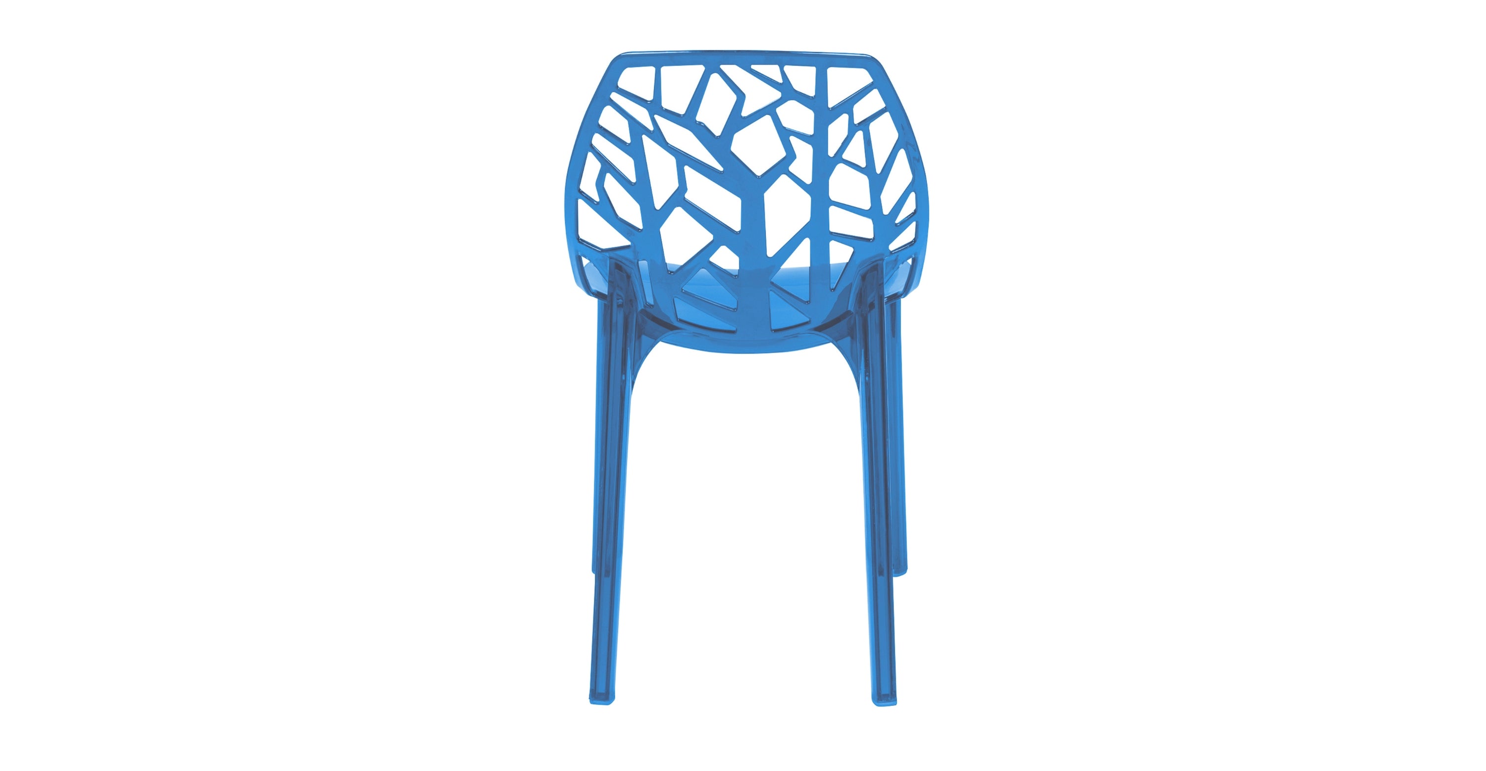 Cornelia Modern ABS Plastic Dining Side Chair Transparent Blue