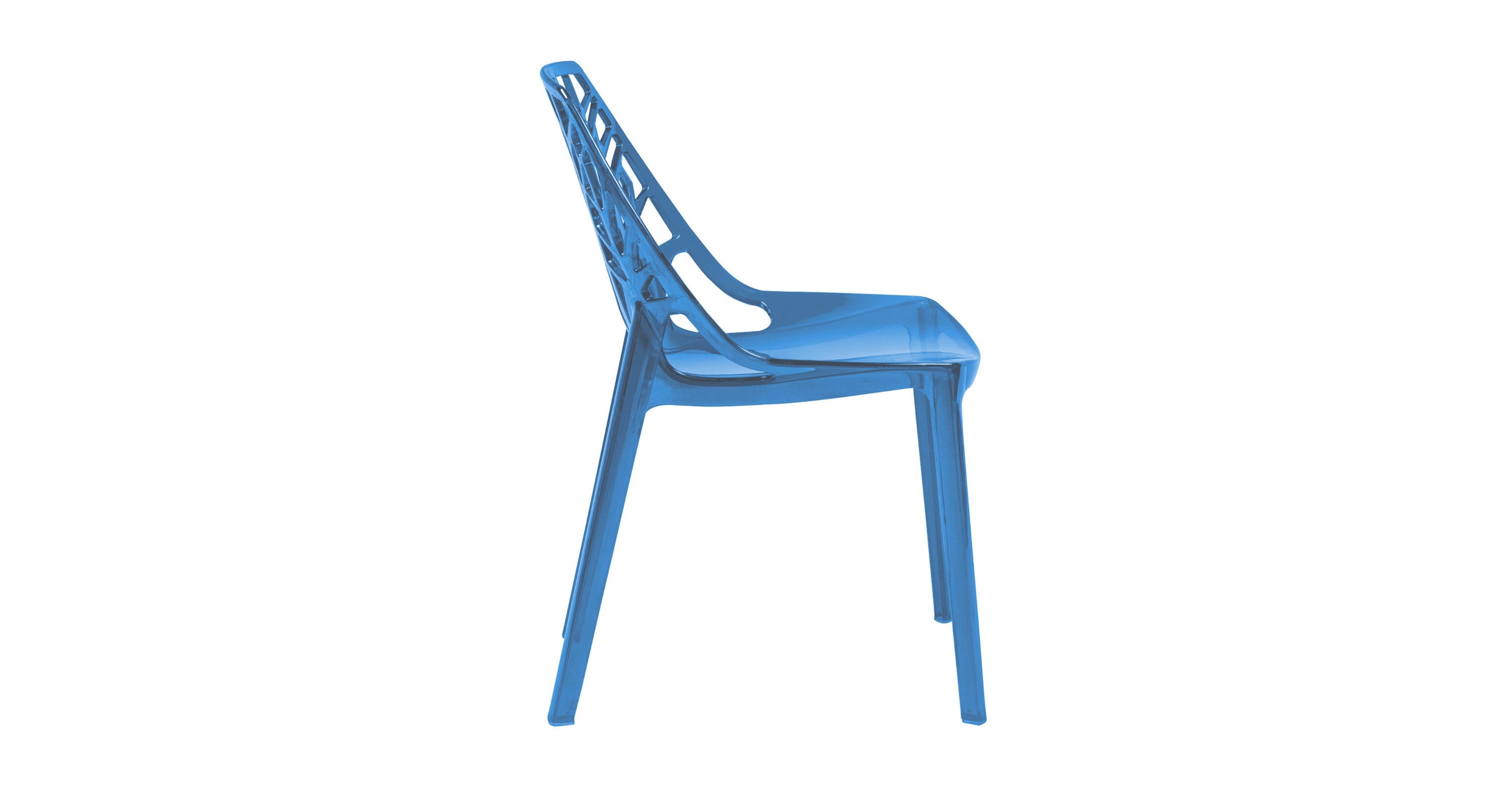 Cornelia Modern ABS Plastic Dining Side Chair Transparent Blue