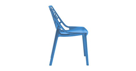 Cornelia Modern ABS Plastic Dining Side Chair Transparent Blue