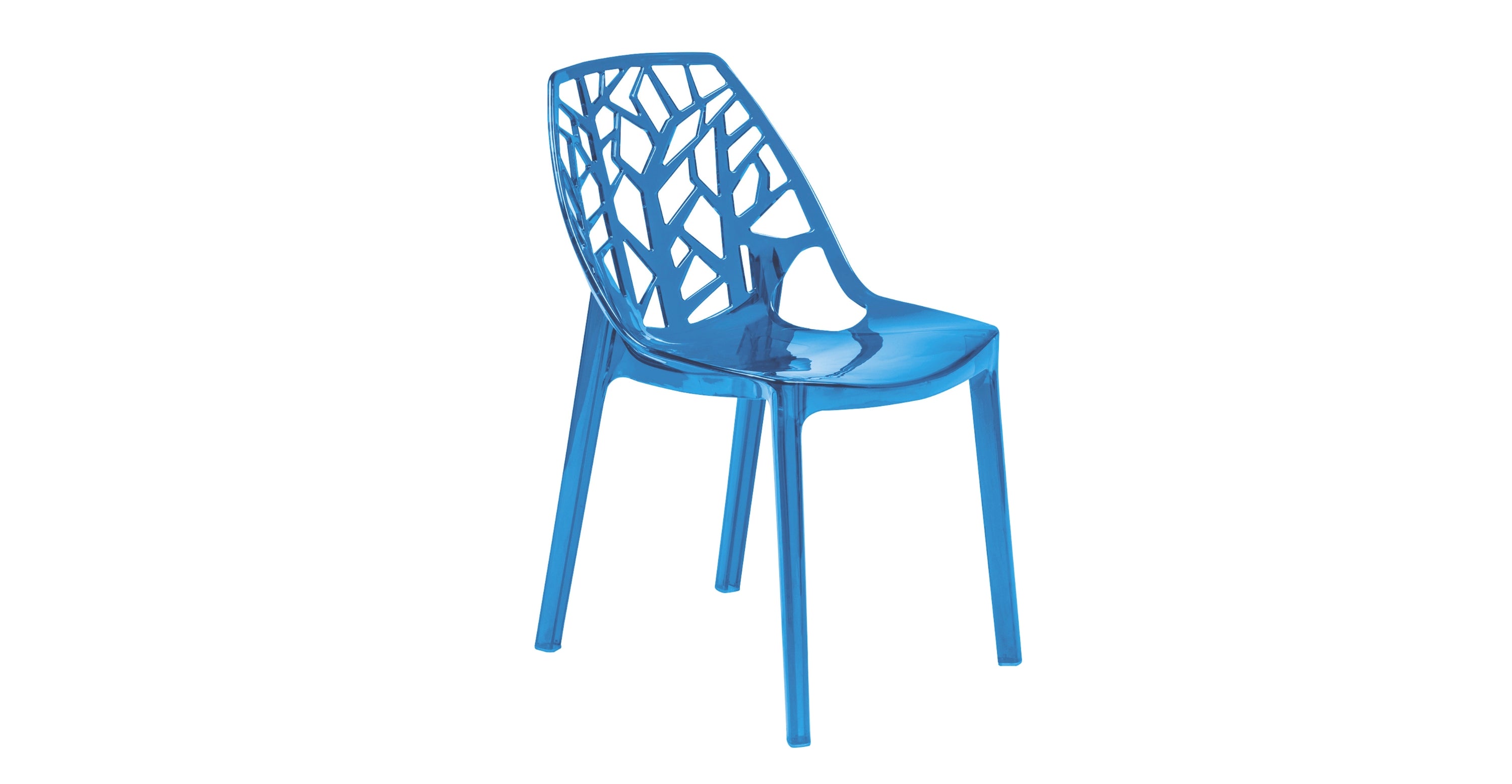 Cornelia Modern ABS Plastic Dining Side Chair Transparent Blue