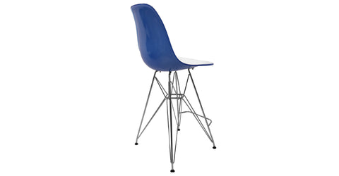 Cresco Modern Acrylic Barstool in Chrome Base for Kitchen and Dining Room White Blue / Chrome