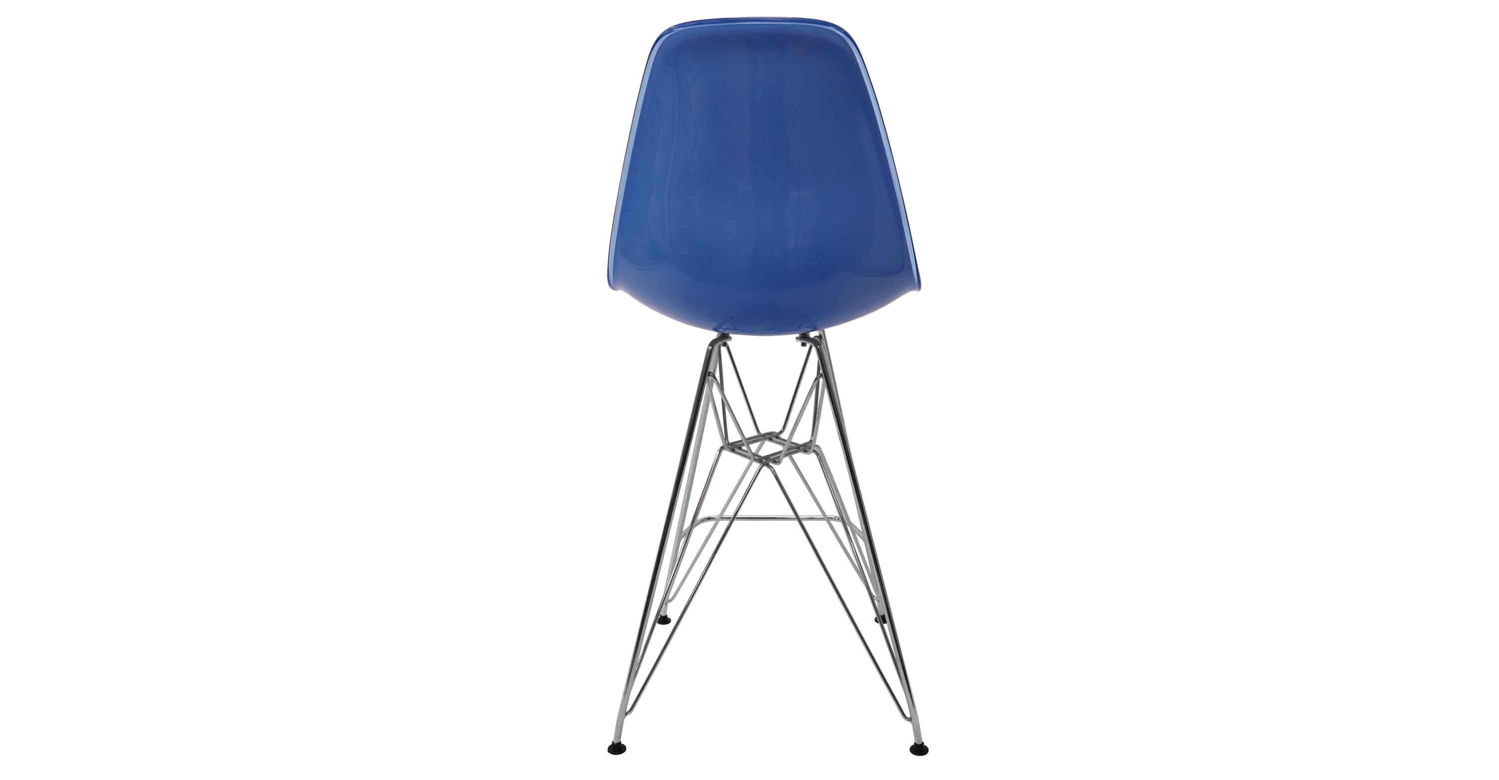 Cresco Modern Acrylic Barstool in Chrome Base for Kitchen and Dining Room White Blue / Chrome