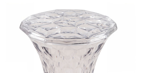 Clio Plastic Side Table with a Diamond Shape Design Clear