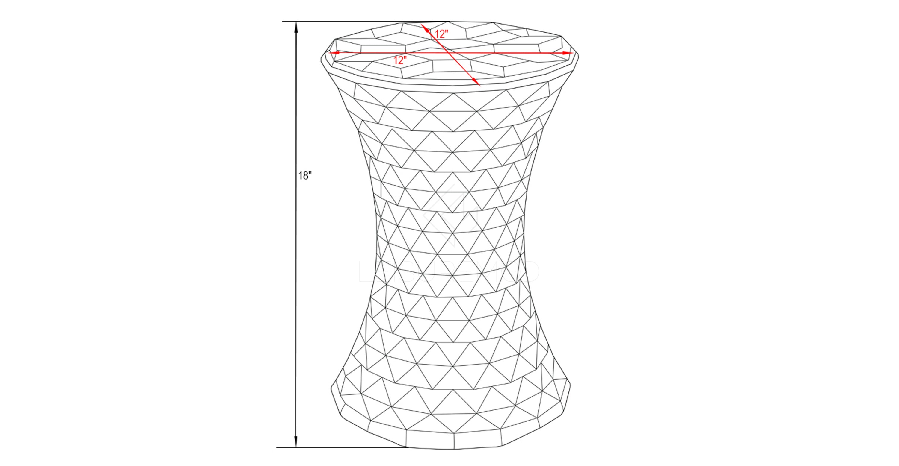 Clio Plastic Side Table with a Diamond Shape Design Clear