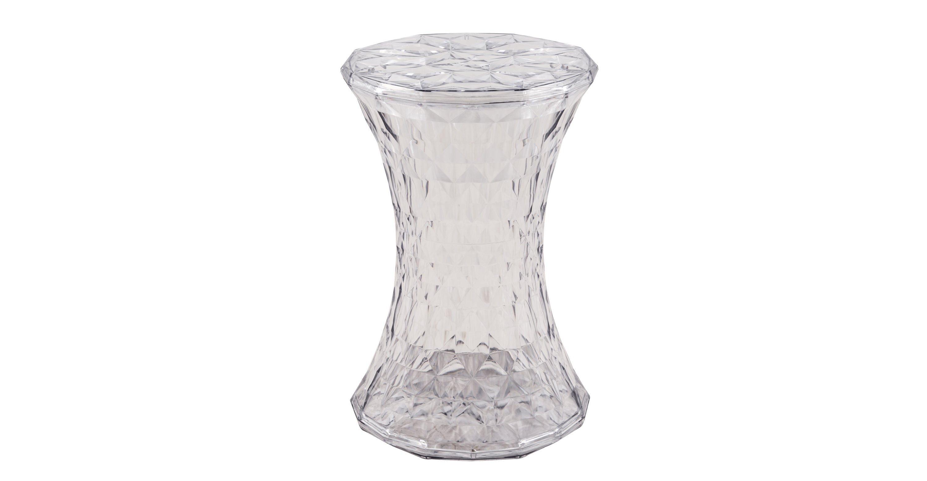 Clio Plastic Side Table with a Diamond Shape Design Clear