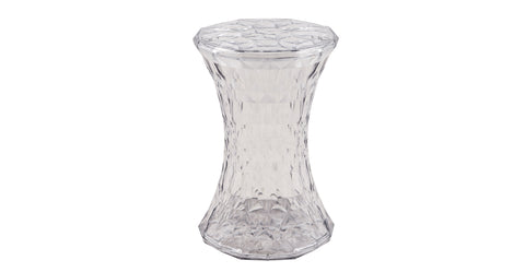 Clio Plastic Side Table with a Diamond Shape Design Clear