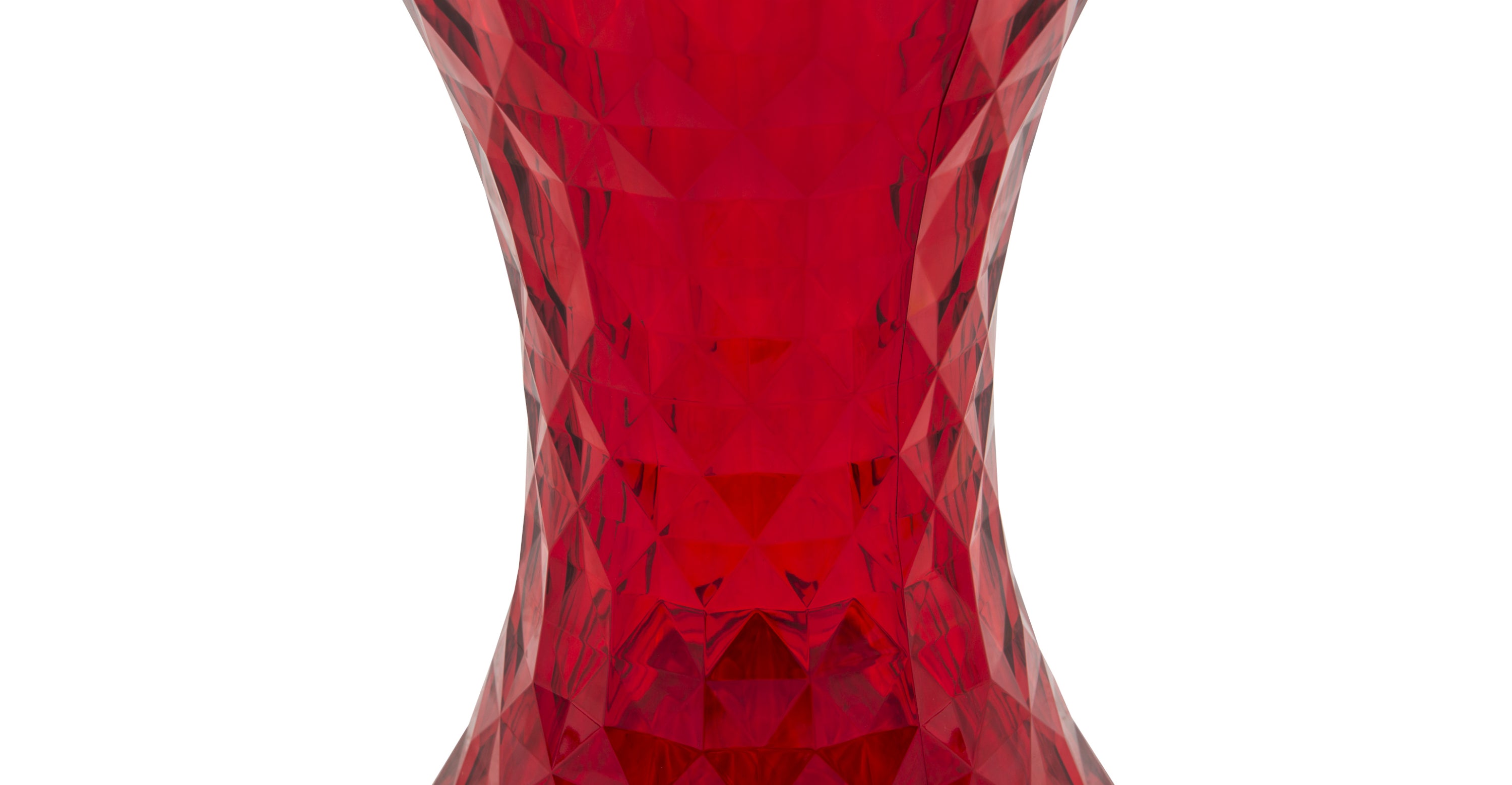 Clio Plastic Side Table with a Diamond Shape Design Transparent Red