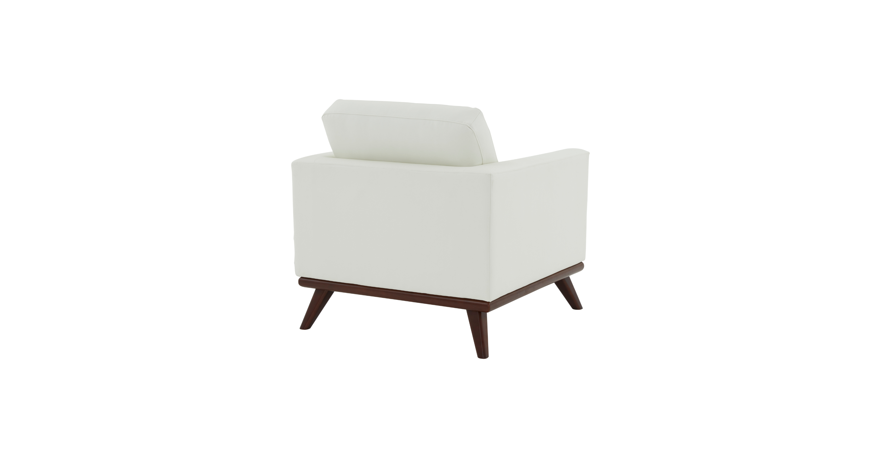 Chester Modern Leather Accent Arm Chair With Birch Wood Base White