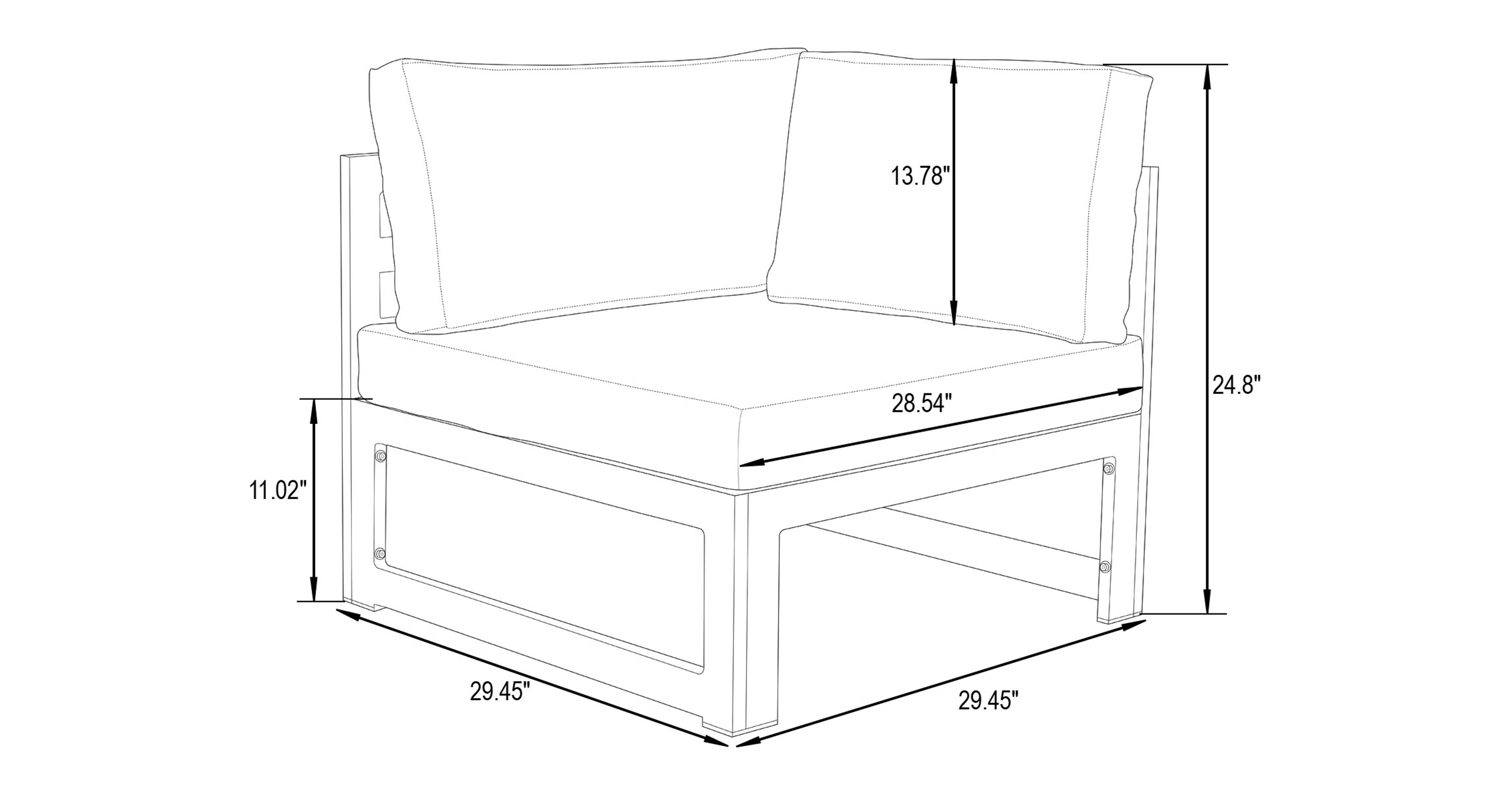 Chelsea 9-Piece Patio Sectional with Coffee Table Black Aluminum With Cushions Black