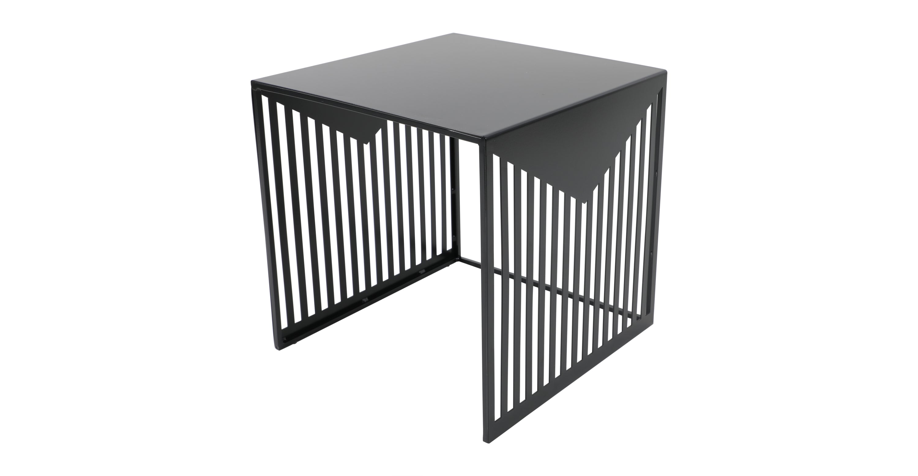 Cisco Modern Square Steel Side Table with Powder Coated Finish Black