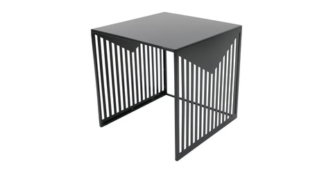 Cisco Modern Square Steel Side Table with Powder Coated Finish Black