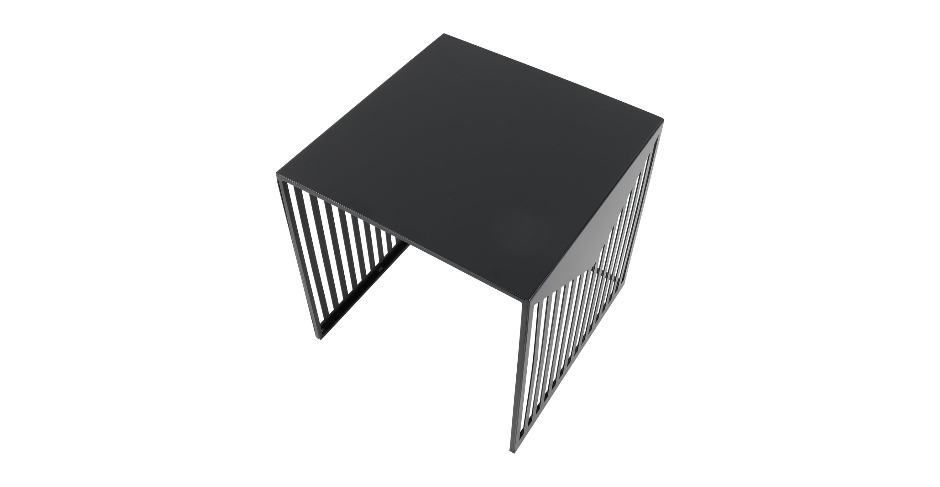 Cisco Modern Square Steel Side Table with Powder Coated Finish Black