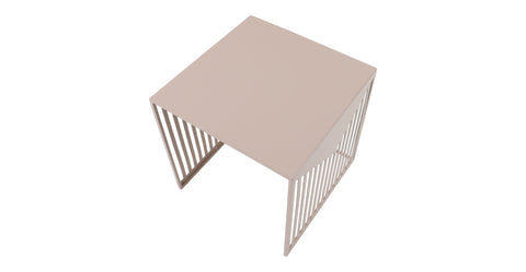 Cisco Modern Square Steel Side Table with Powder Coated Finish Brown