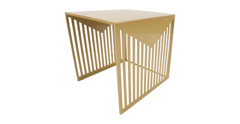 Cisco Modern Square Steel Side Table with Powder Coated Finish Gold