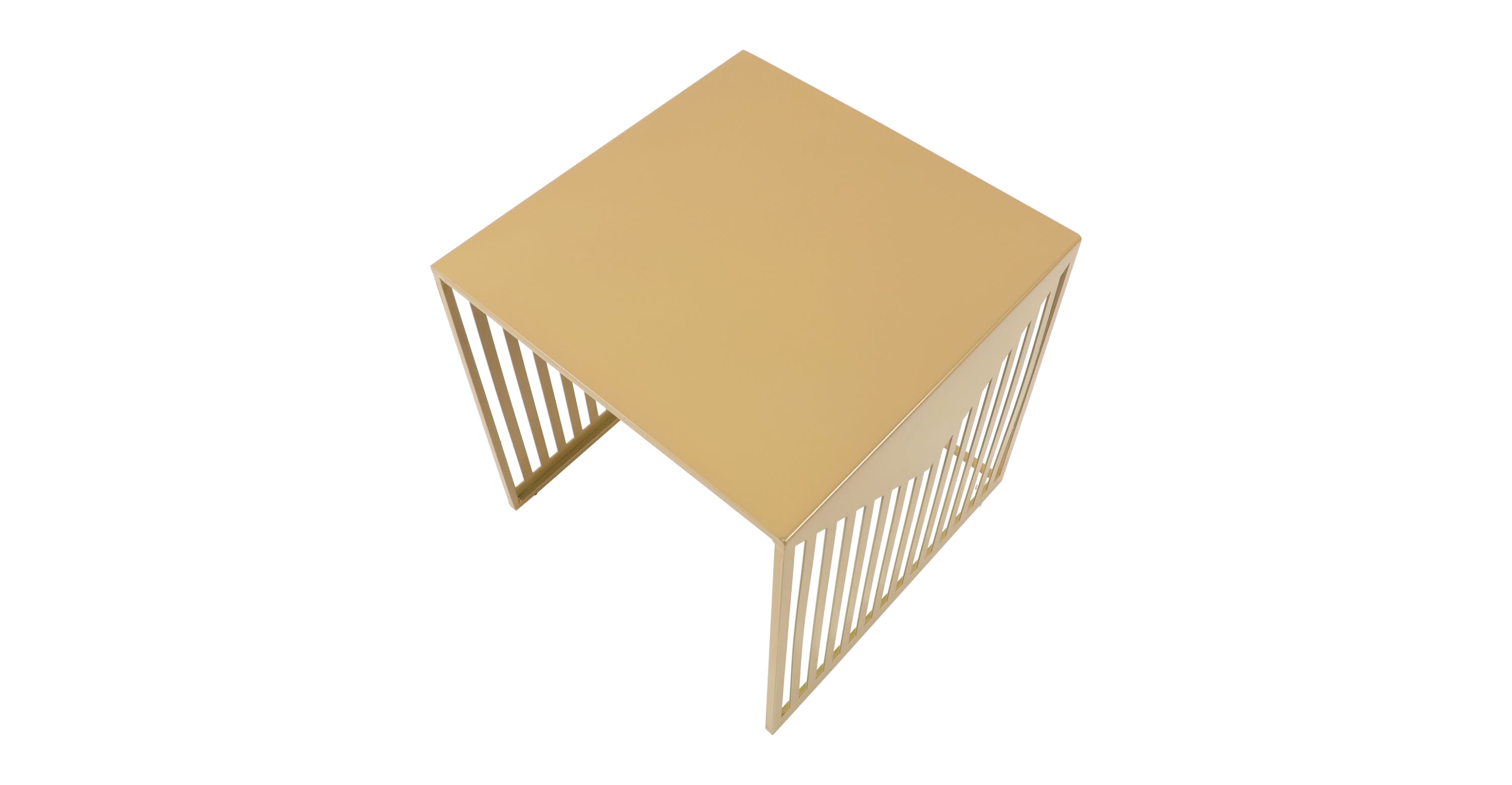 Cisco Modern Square Steel Side Table with Powder Coated Finish Gold