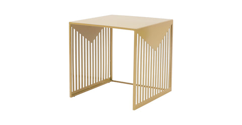 Cisco Modern Square Steel Side Table with Powder Coated Finish Gold