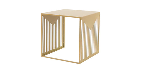 Cisco Modern Square Steel Side Table with Powder Coated Finish Gold