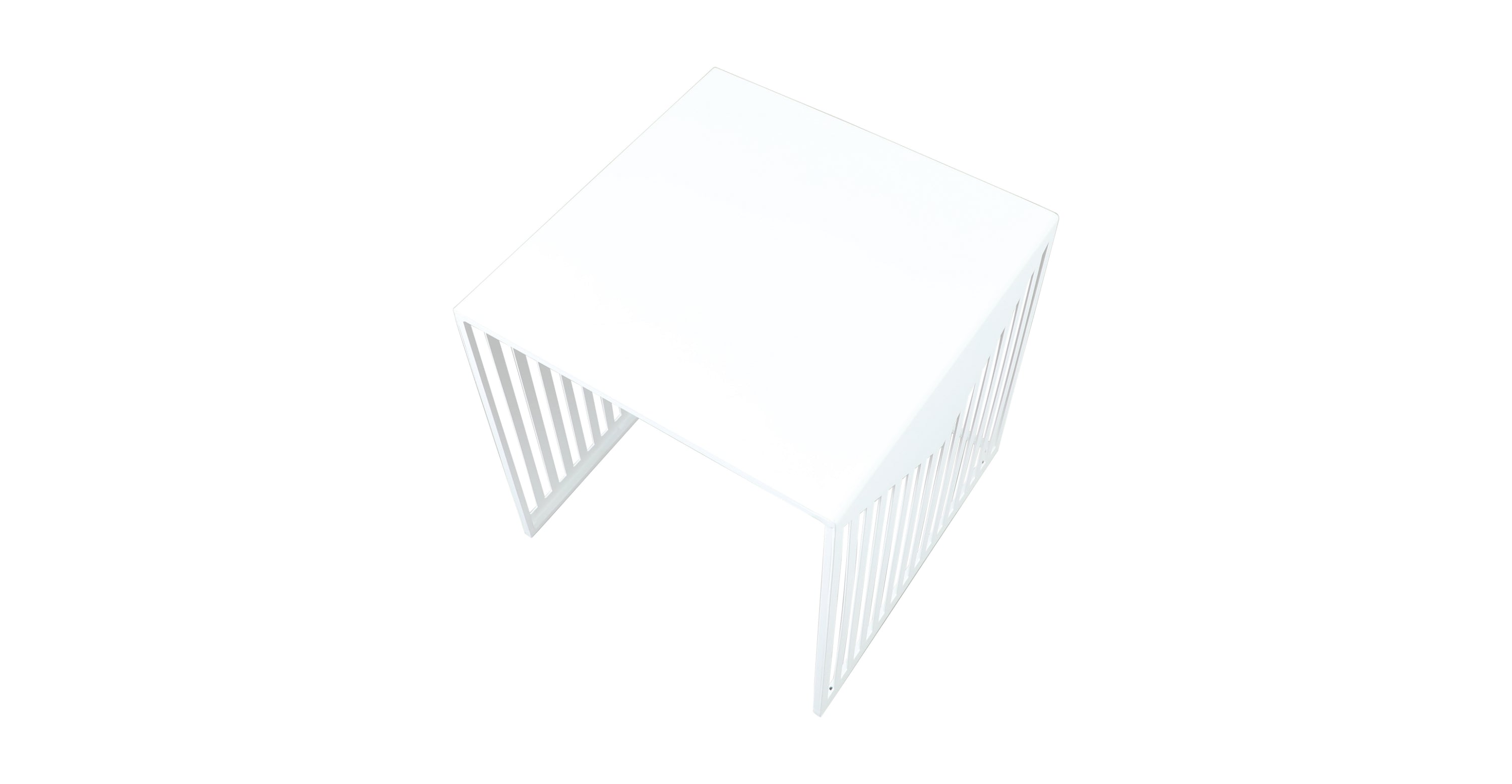 Cisco Modern Square Steel Side Table with Powder Coated Finish White