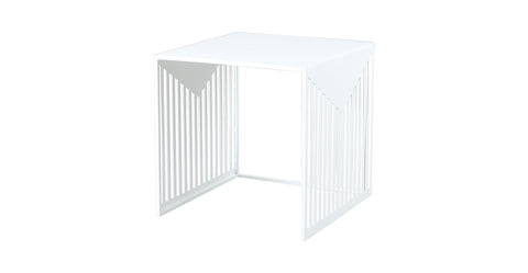 Cisco Modern Square Steel Side Table with Powder Coated Finish White