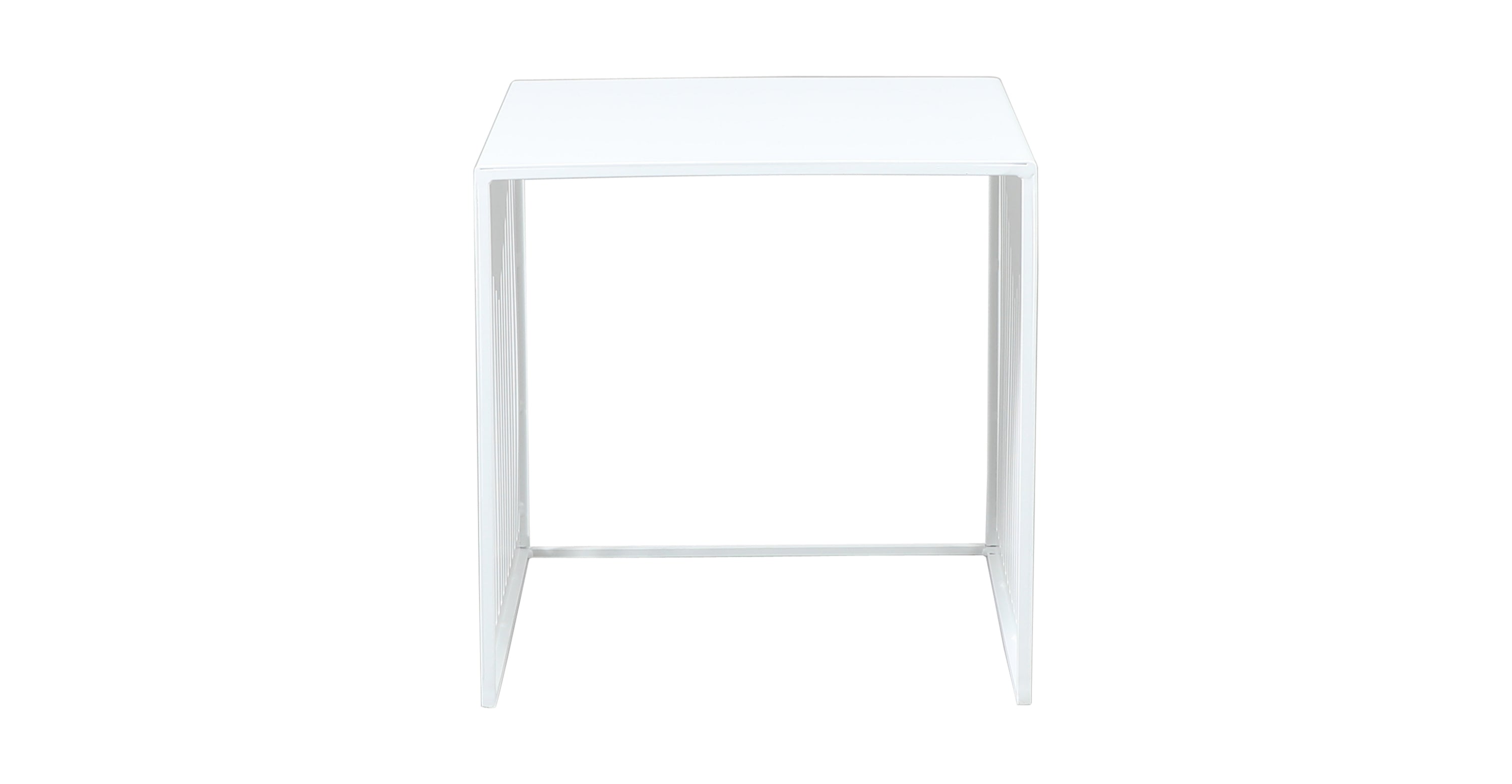 Cisco Modern Square Steel Side Table with Powder Coated Finish White