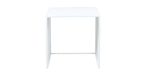 Cisco Modern Square Steel Side Table with Powder Coated Finish White