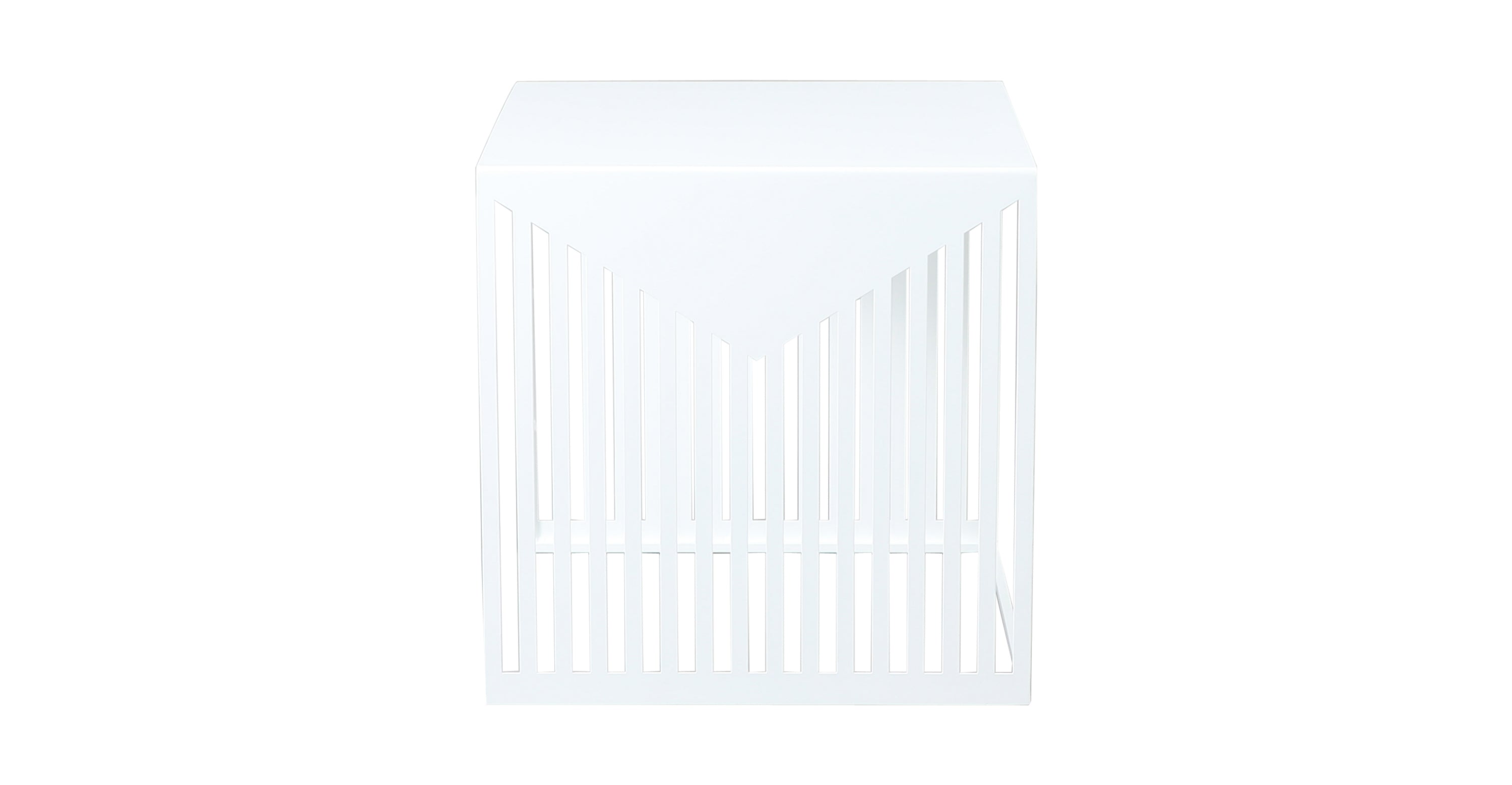 Cisco Modern Square Steel Side Table with Powder Coated Finish White