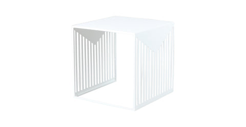 Cisco Modern Square Steel Side Table with Powder Coated Finish White