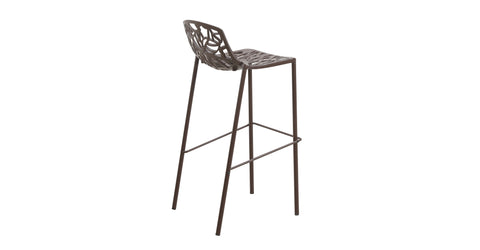 Devon Aluminum Indoor Outdoor Bar Stool with Powder Coated Frame and Footrest Brown