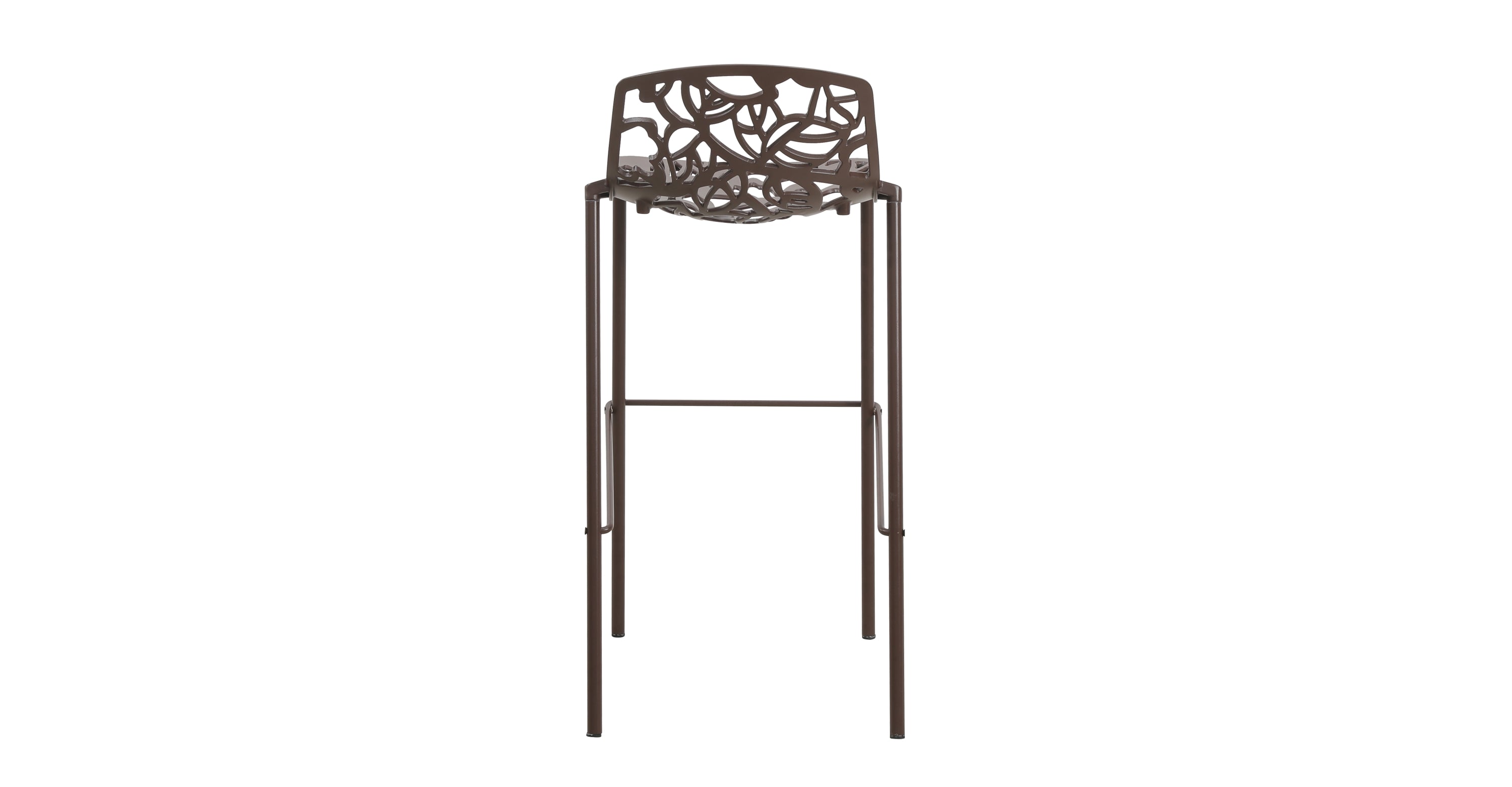 Devon Aluminum Indoor Outdoor Bar Stool with Powder Coated Frame and Footrest Brown