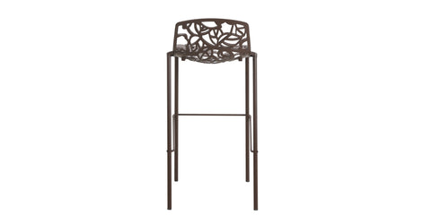 Devon Aluminum Indoor Outdoor Bar Stool with Powder Coated Frame and Footrest Brown