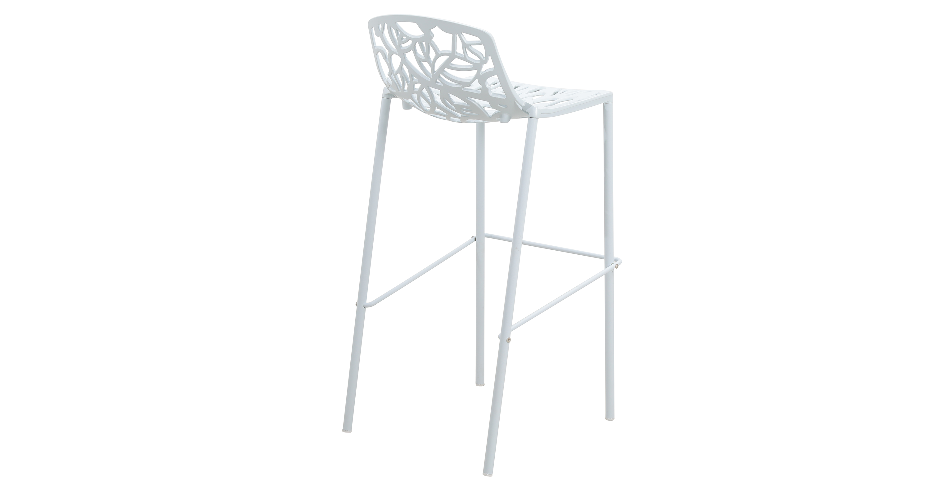 Devon Aluminum Indoor Outdoor Bar Stool with Powder Coated Frame and Footrest White