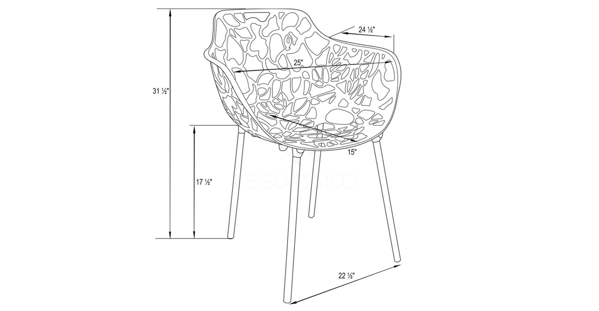 Devon Stackable Aluminum Outdoor Dining Armchairs with Flower Design White