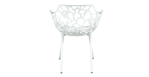 Devon Stackable Aluminum Outdoor Dining Armchairs with Flower Design White