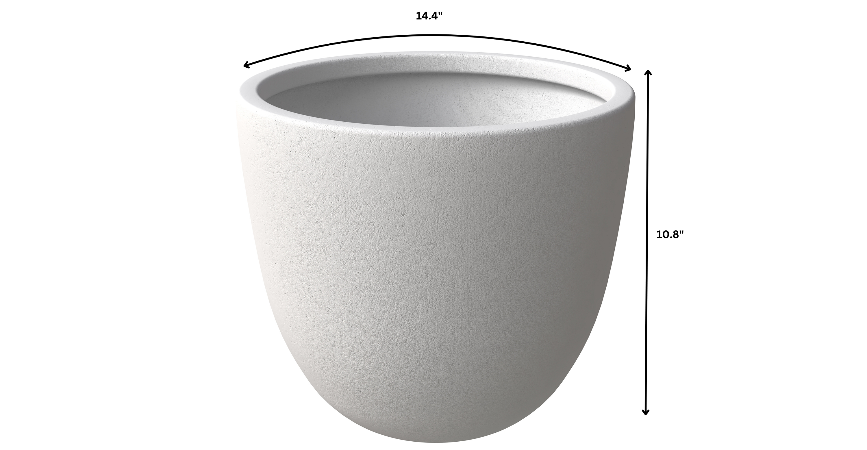 Dahlia Modern Fiberstone and MgO Clay Planter Pot for Indoor and Outdoor 11 Inch / White