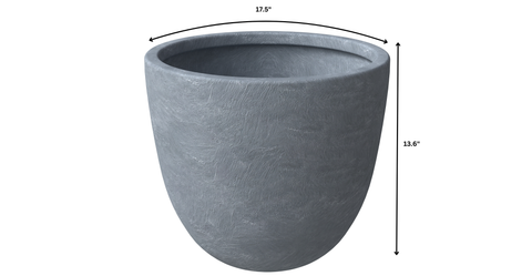 Dahlia Modern Fiberstone and MgO Clay Planter Pot for Indoor and Outdoor 14 Inch / Aged Concrete