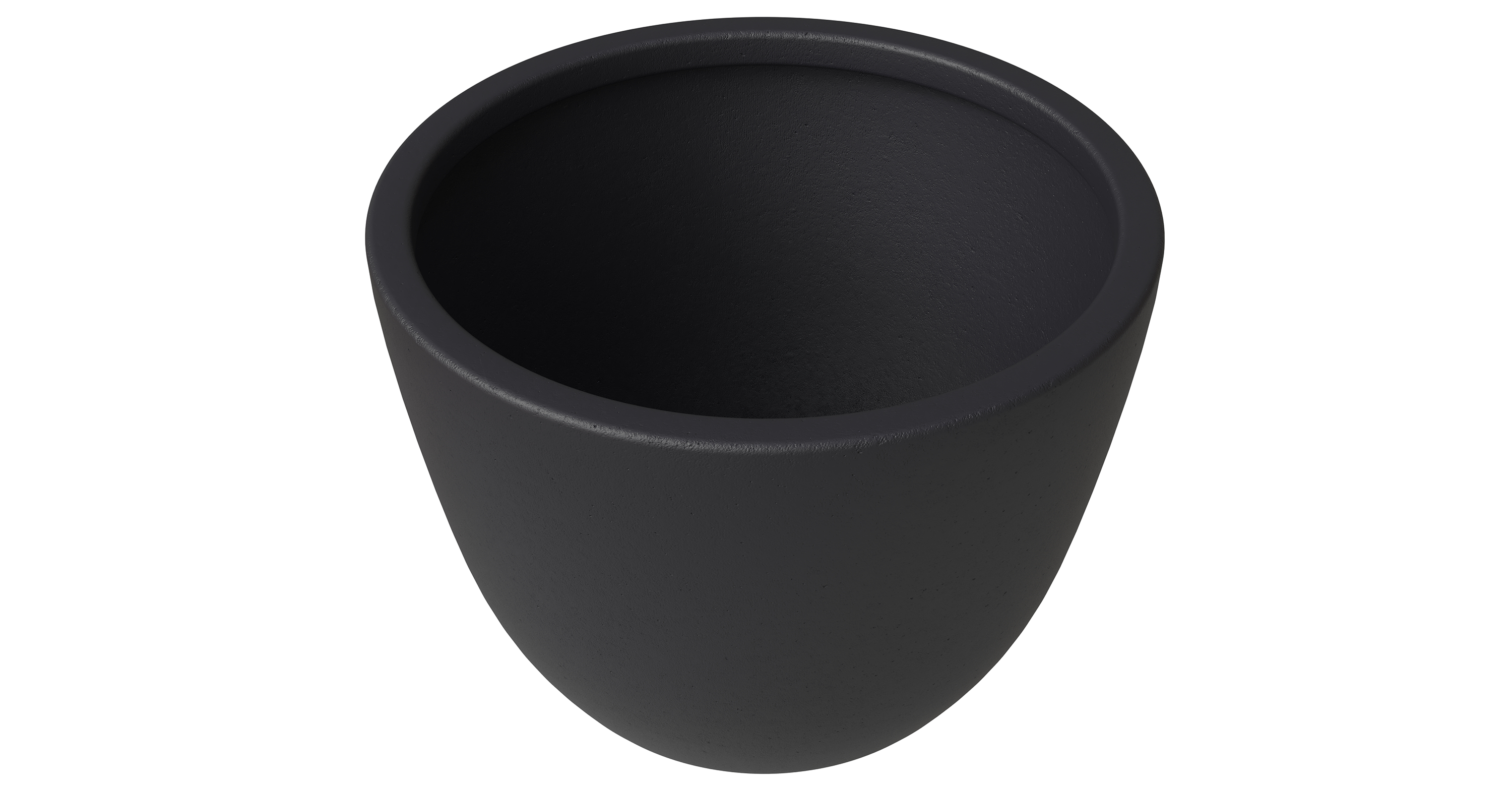 Dahlia Modern Fiberstone and MgO Clay Planter Pot for Indoor and Outdoor 14 Inch / Black