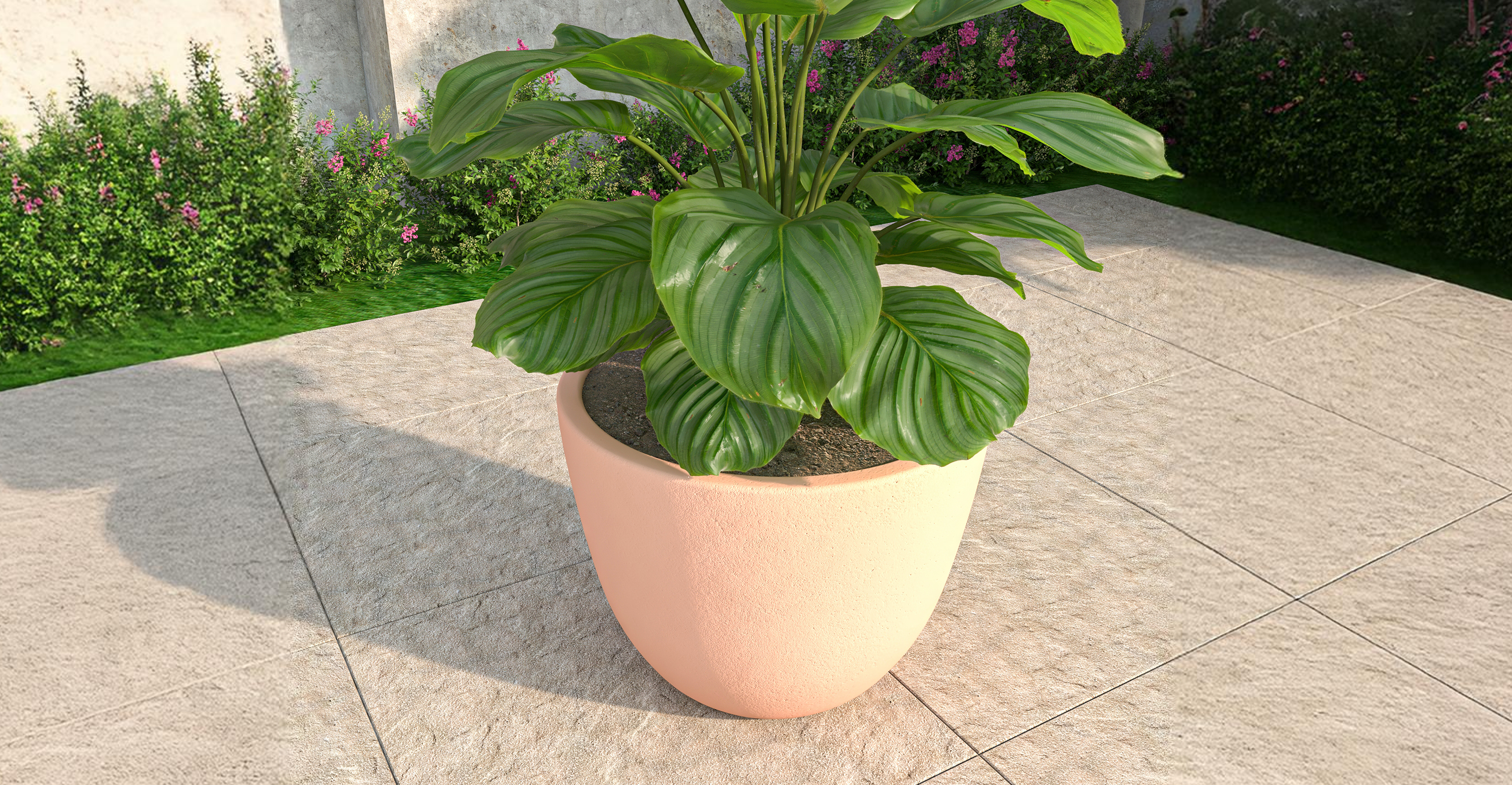 Dahlia Modern Fiberstone and MgO Clay Planter Pot for Indoor and Outdoor 14 Inch / Terracota