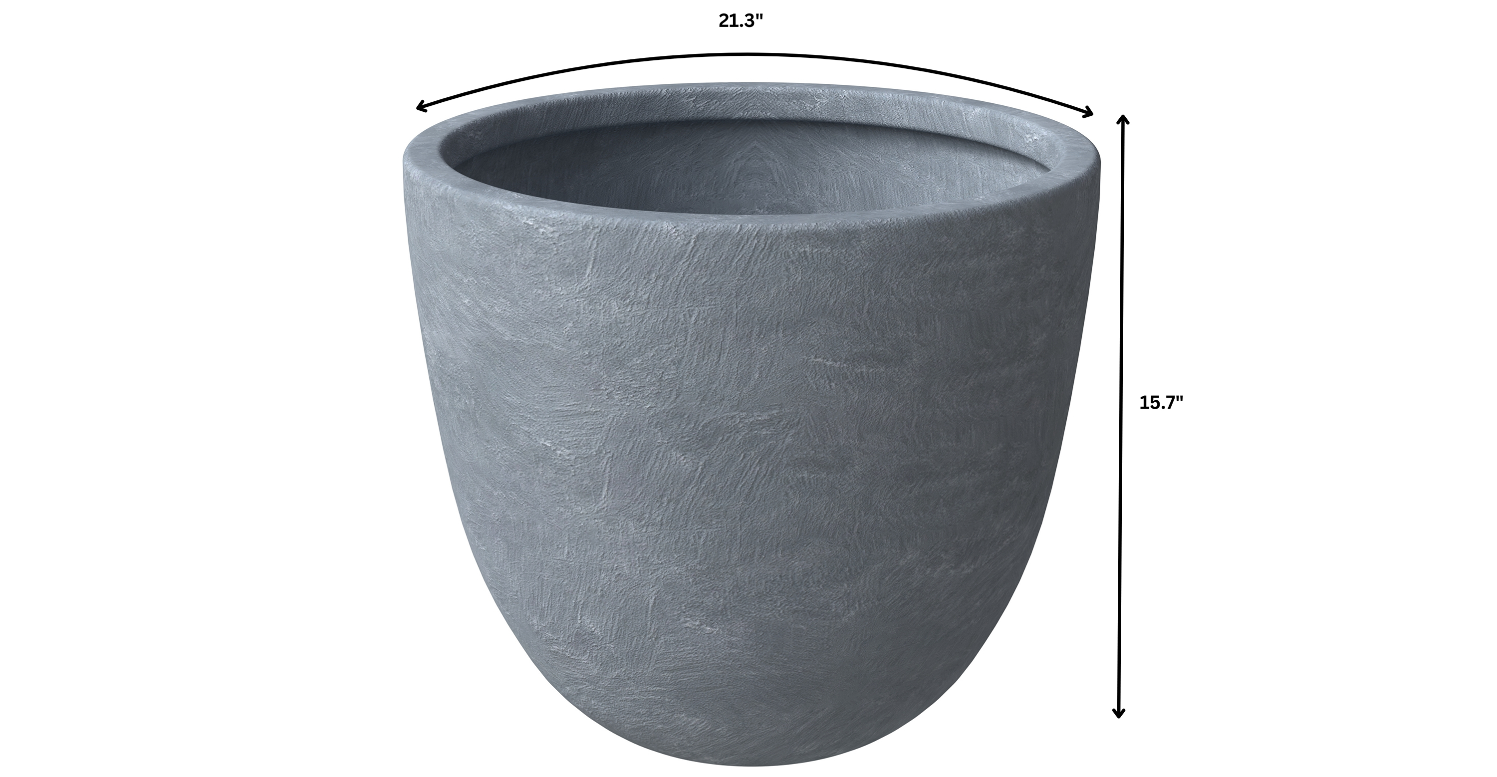 Dahlia Modern Fiberstone and MgO Clay Planter Pot for Indoor and Outdoor 16 Inch / Aged Concrete