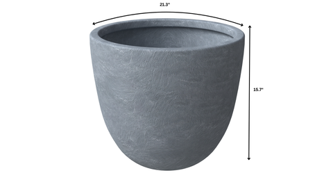 Dahlia Modern Fiberstone and MgO Clay Planter Pot for Indoor and Outdoor 16 Inch / Aged Concrete