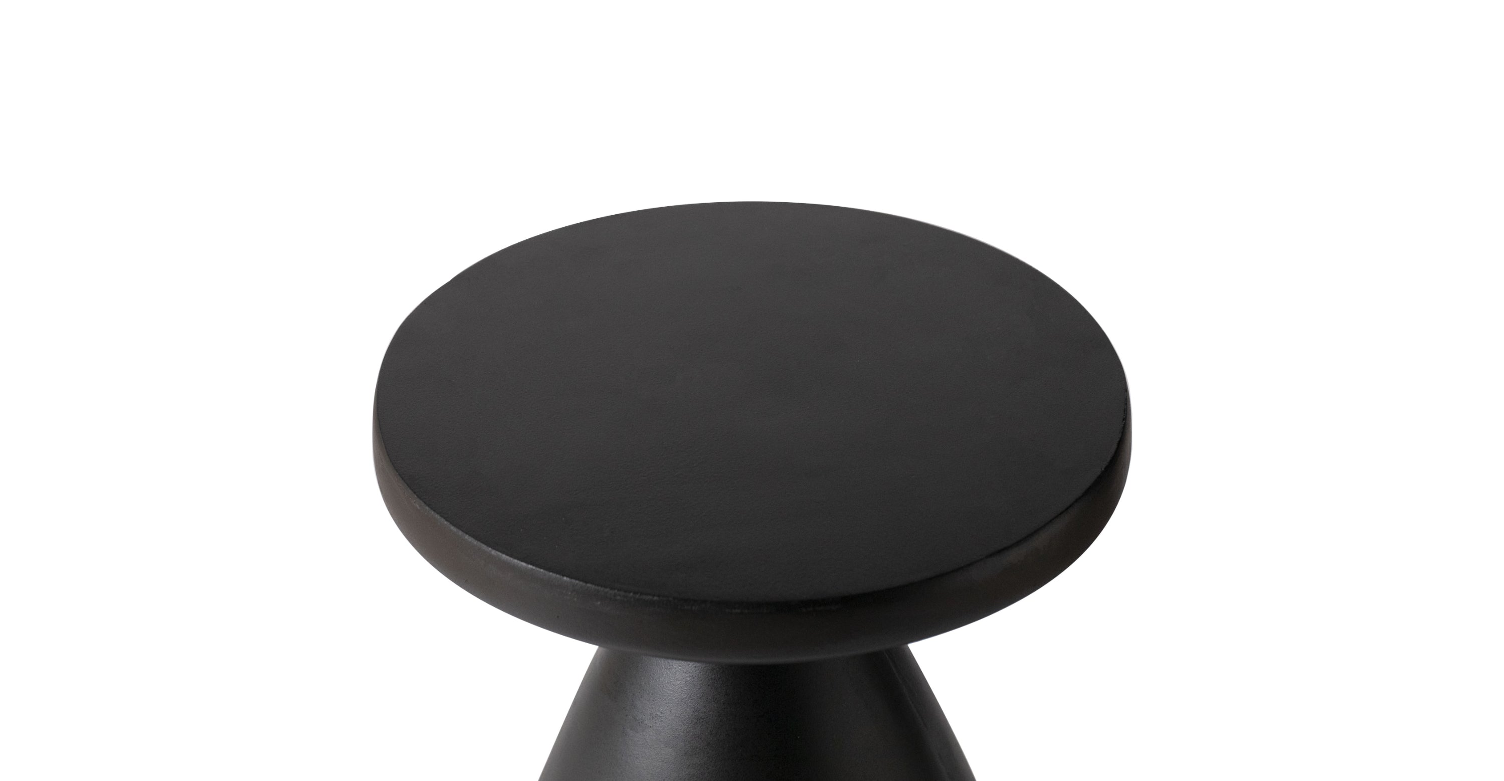 Dune Side Table Fiberstone Round Accent Table and Hourglass Pedestal Base Black