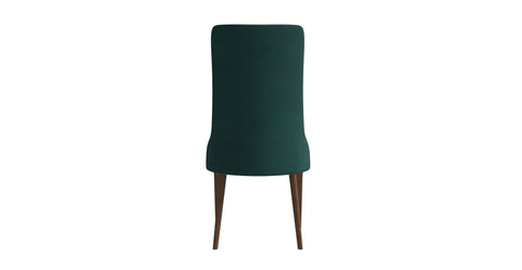 Elm Dining Chair with a Leather/Velvet Seat and a Two-Tone Color Design Backrest in Ash Wood Green