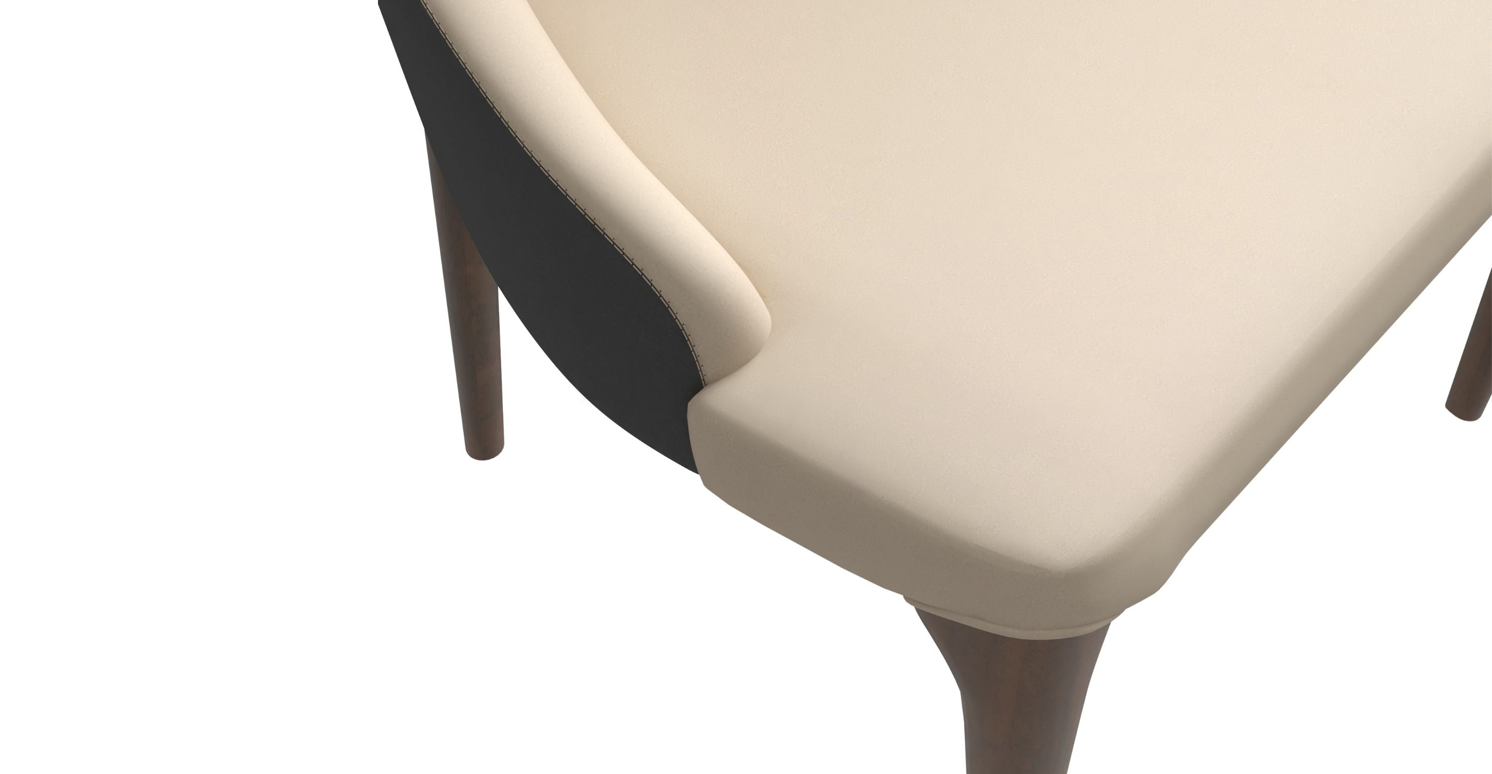 Elm Dining Chair with a Leather/Velvet Seat and a Two-Tone Color Design Backrest in Ash Wood Grey