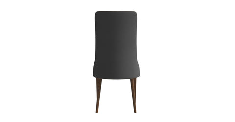 Elm Dining Chair with a Leather/Velvet Seat and a Two-Tone Color Design Backrest in Ash Wood Grey