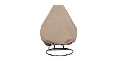 Wicker Hanging 2 person Egg Swing Chair With Outdoor Cover Beige