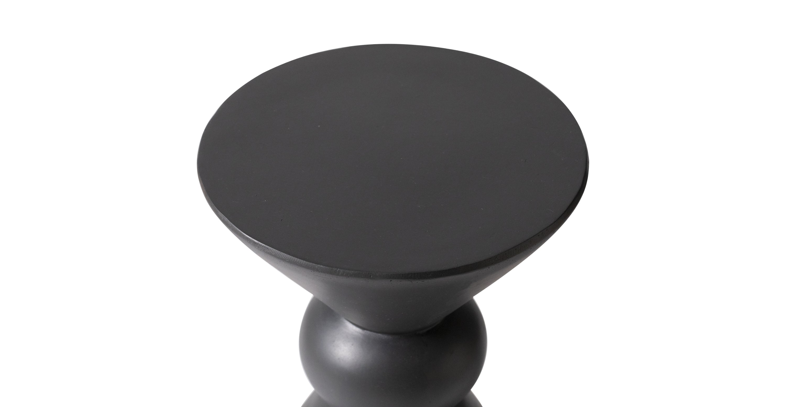 Echo Side Table with Weather-Resistant Fibersone Top Round Accent Table Dark Grey