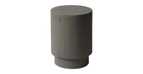 Eden Series Side Table in Fiberstone Round Accent Table for Home, Living Room, Indoor, and Outdoor Grey