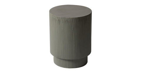 Eden Series Side Table in Fiberstone Round Accent Table for Home, Living Room, Indoor, and Outdoor Grey