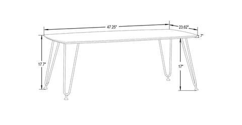 Elmwood Rectangular Coffee Table with Ash Wood Tabletop in Iron Natural Wood